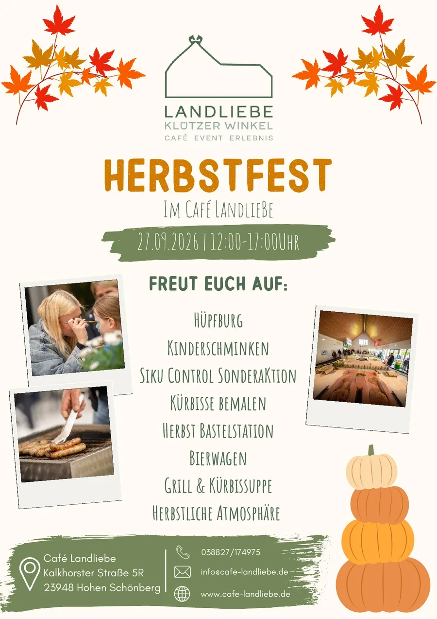 Flyer Herbstfest im Café Landliebe am 27. September 2026